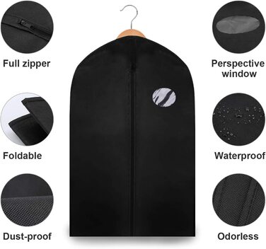 Сумка для одягу Eulenke Дихаюча сумка для костюма Високоякісна тканина Зберігання та захист для подорожей 128x60 см Бонусна сумка для взуття