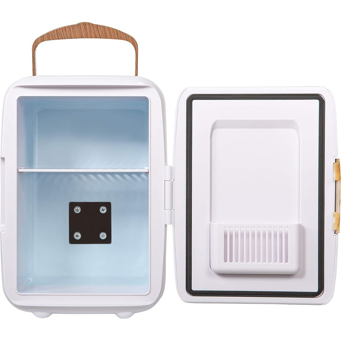 Міні-холодильник Russell Hobbs RH4CLR1001SCW 4L: портативний, AC/DC, для напоїв та косметики, скандинавський стиль, білий з ефектом дерева