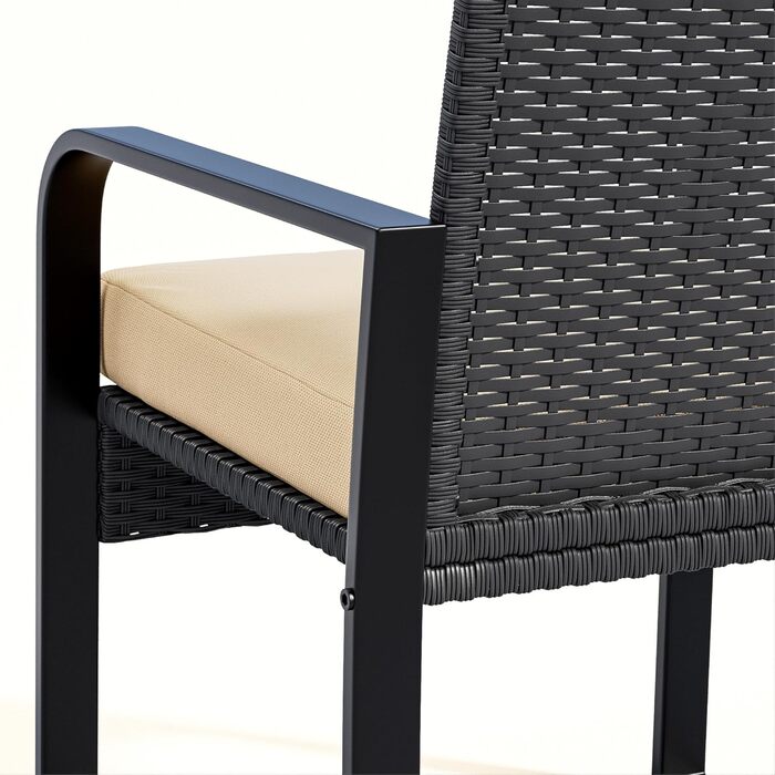 Набір садових меблів Bealife з ротангу для балкона, тераси, двору (2 місця), бежевий