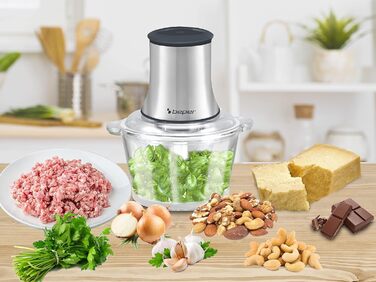 Кухонний комбайн Beper P102ROB001 зі скляною чашею, сірий/чорний