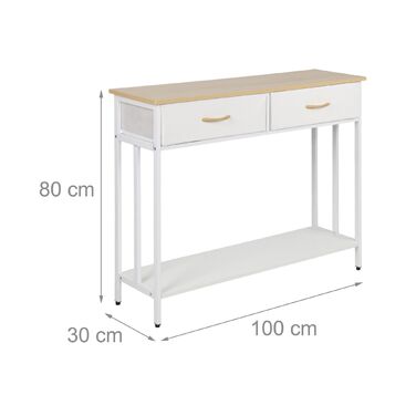 Консольний столик Relaxdays з двома висувними ящиками