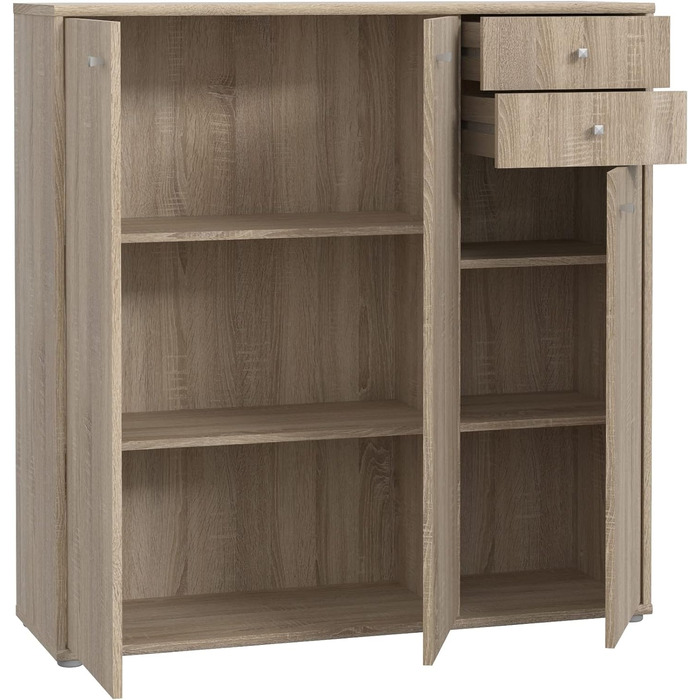 Книжкова шафа Newroom Полиця Sonoma Oak Modern - 73.7x85.5x34.8 см (ШxВxГ) - Шафа з стоячою полицею - Albus.Seventeen Офіс Кабінет Вітальня (02- Комод)