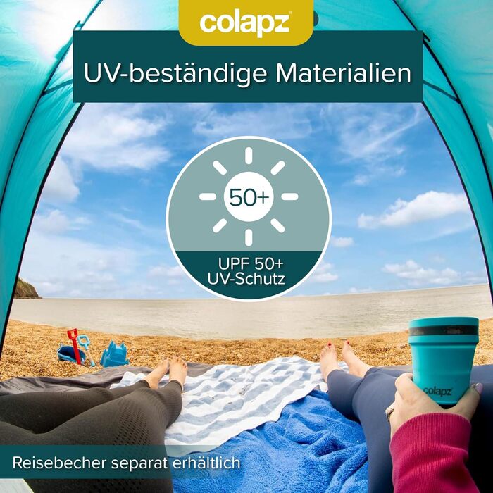 Намет для душу та туалету Colapz – портативна роздягальня для відпочинку на природі, пляжний намет, 2.1 м – водонепроникний, вітростійкий, блакитний