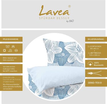 Комплект постільної білизни Lavea-Nora 135 х 200 см 80 х 80 см.Дизайн Квітковий Колір Червоний/барвистий 100 бавовна. Висока якість із застібкою-блискавкою. (135 х 200 80 х 80 см, синій/білий)