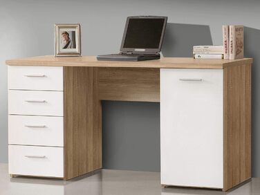 Письмовий стіл Офісний стіл Комп'ютерний стіл Робочий стіл Стіл для ноутбука Офісні меблі Balu I (Дуб Сонома/Уні Білий)