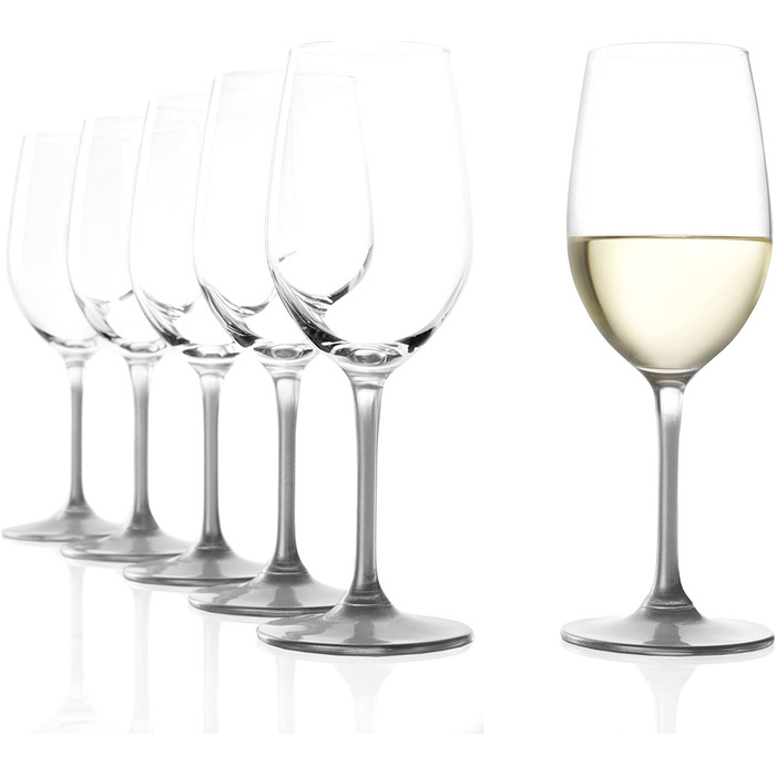 Келихи для білого вина Stlzle Lausitz Event 360 мл зі срібла I Набір келихів для білого вина 6 шт. я келихи для вина, які можна мити в посудомийній машині I Набір келихів для білого вина небиткий I високоякісний кришталевий келих I найвища якість