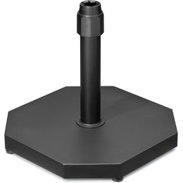 Підставка для парасольки на терасу, 18.6 кг, на колесах, чорна. Міцна підставка для маркетного парасоля, для вулиці, підійде для деку, басейну, двору.