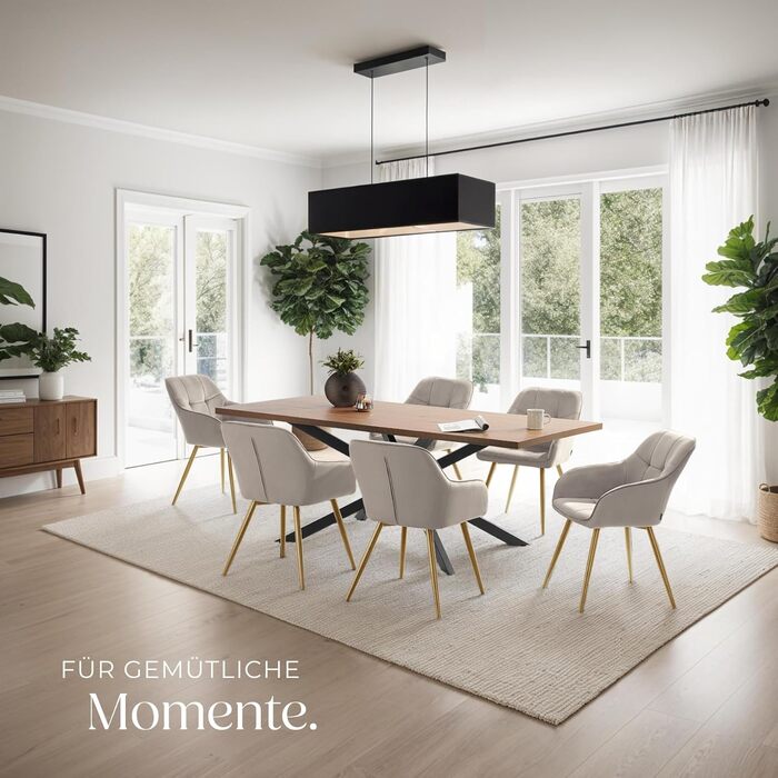 Крісло tectake® з велюровою оббивкою, сучасні кухонні стільці, зручний крісло для вітальні, стілець для їдальні, стілець для туалетного столика - (набір 1 шт, пудровий/золотий)