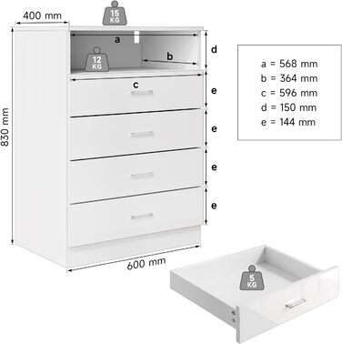 Комод SONNI Sideboard білий високий глянець зі світлодіодом, 3 двері, для кухні/їдальні/вітальні, Ш116xH93xD35см