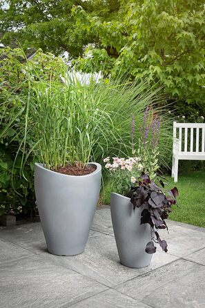 Ваза висока Scheurich Wave Globe, 29.8 см, 40 см, 6 л, сірий камінь