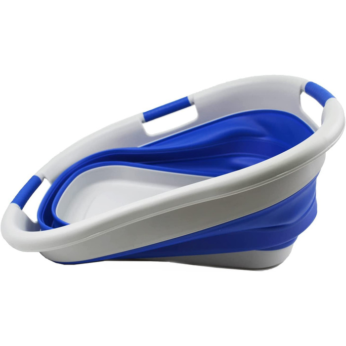 Складна Пластикова корзина для білизни SAMMART об'ємом 40 л, складна висувна корзина для зберігання / органайзер - портативний піддон для прання - компактна корзина для білизни (1, сірий / пурпурно-синій)