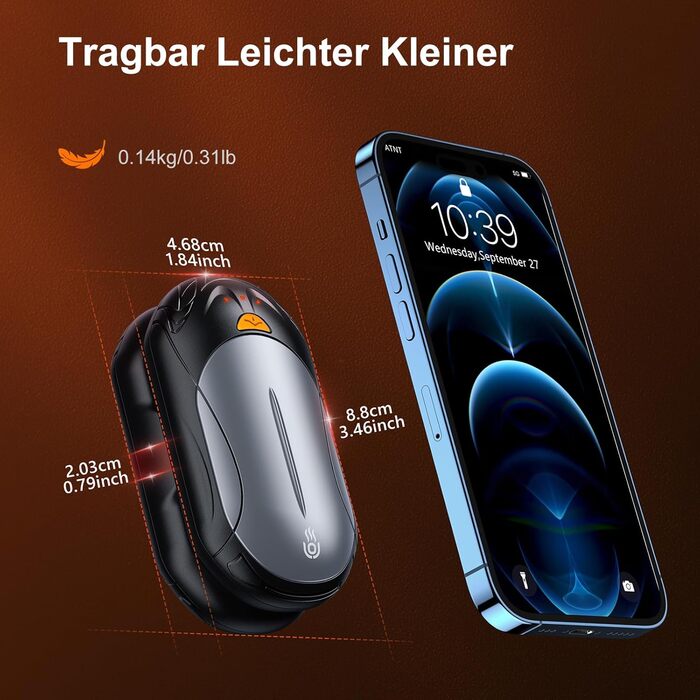 Електричні грілки для рук OUTJUT 6000mAh, 2 шт., USB, портативні, 3 режими нагріву, для спорту, кемпінгу, подарунок (сірий, чорний)