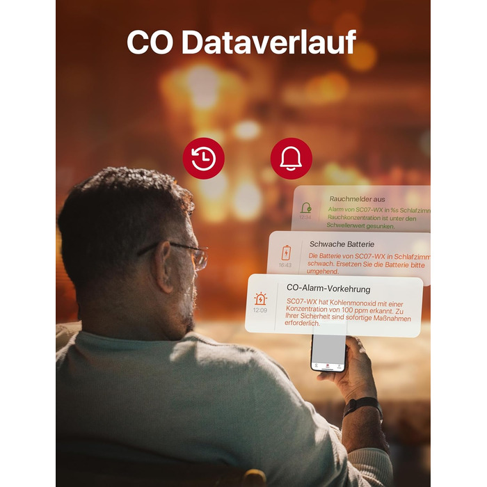 Датчик диму та монооксиду вуглецю X-Sense SC07-WX з Wi-Fi, з змінною батареєю, сумісний з додатком X-Sense Home Security, 1 шт. (набір 2 шт.)