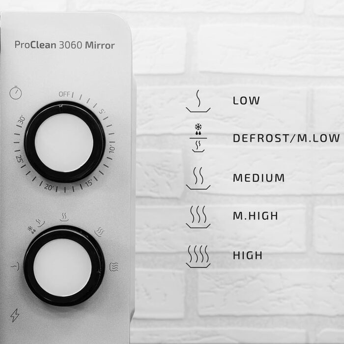 Мікрохвильова піч Cecotec ProClean 3060 20 л, 700 Вт, Ready2Clean, 6 режимів, 3D Wave, таймер 30 хв, срібляста