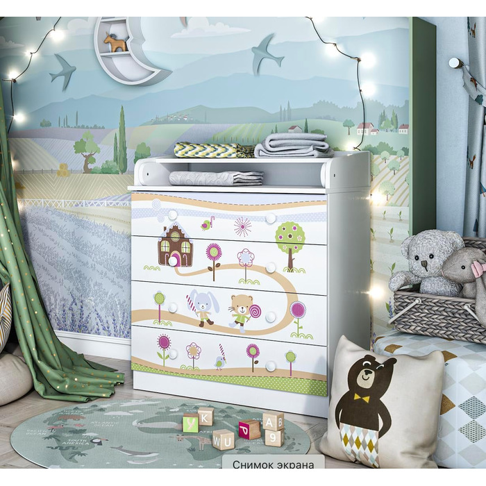 Комод-пеленальник Shefa Kids 800 білий - якісний комод з пеленальним столиком для дитячої кімнати