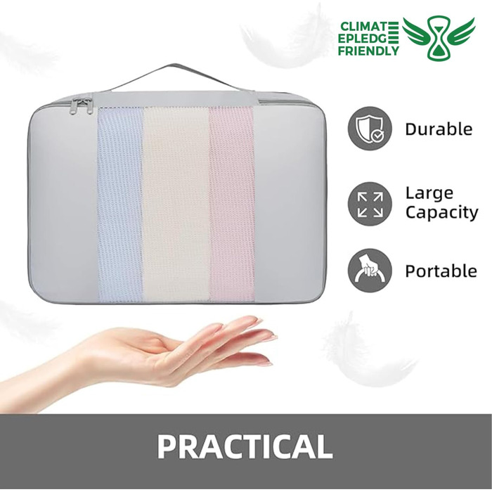 Набір органайзерів для одягу в дорогу BAGAIL, 10 шт., дорожні компресійні куби для пакування речей у валізу та ручну поклажу, рожевий