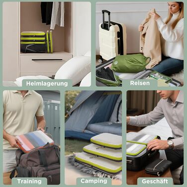 Набір компресійних органайзерів для одягу в подорожі Cipway, 6 шт, сітчасті легкі пакувальні куби для валізи та рюкзака, шавлієво-зелений