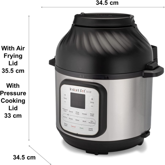 Instant Pot Duo Crisp 5.7L – мультикухня 11-в-1: мультиварка, фритюрниця, скороварка, пароварка, гриль, су-від