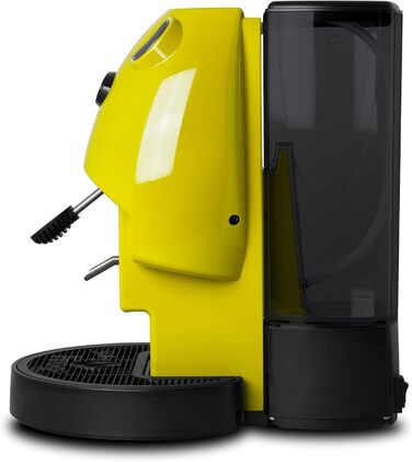 Кавомашина Didiesse Baby Frog Pad – компактна, 450 Вт, з підставою для паді, 1,5 л бак (білий, лимонно-жовтий)