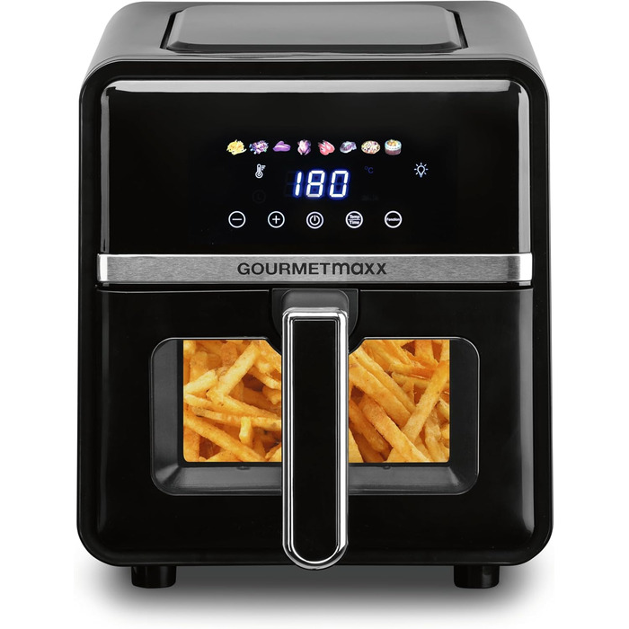 Фритюрниця повітряна GOURMETmaxx з 2 камерами, 10л, вертикальна, з сенсорним дисплеєм