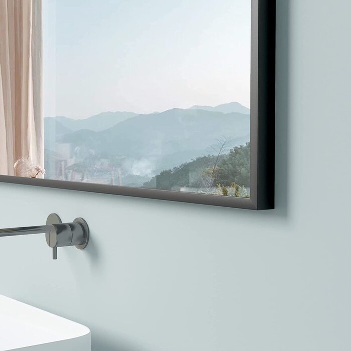 Дзеркало для ванної кімнати Boromal 100x60 см, чорне, вертикальне/горизонтальне, модель Jc