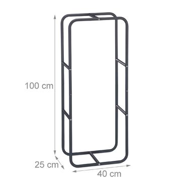 Стильна металева полиця для дров Relaxdays