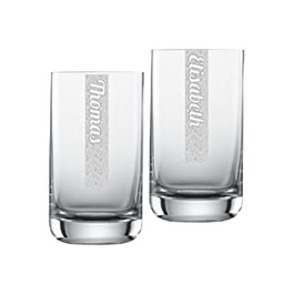 Набір склянок для води Miriquidi, 2 шт. з гравіюванням 2 шт. стакан для води, 255 мл , перебирання з ім'ям / можна мити в посудомийній машині питної стакан &