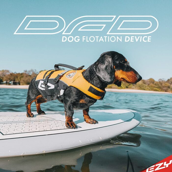 Рятувальний жилет для собак EzyDog DFD-рятувальний жилет для собак-рятувальний жилет для собак-стійка для собак з ручками і застібками (XL, жовтий)