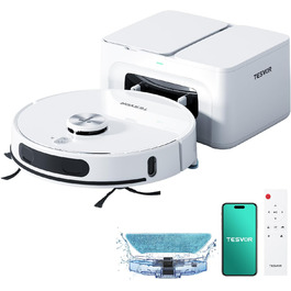 Робот-пилосос Tesvor S8 Pro з функцією миття - 8000Pa, 3-в-1, LiDAR-навігація, 240 хв роботи, керування через додаток/Alexa, для шерсті тварин, килимів та твердих підлог