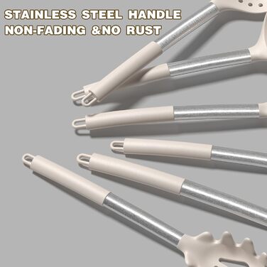 Набір кухонних аксесуарів Umite Chef: 43 предмети з нержавіючої сталі, антипригарне покриття, стійке до нагріву, бежевий