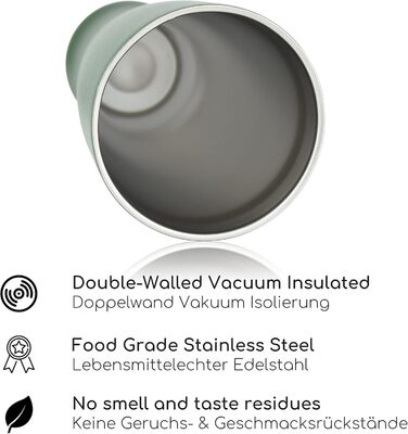 Термокухоль для пива Milu Weizenbierglas з нержавіючої сталі, 500 мл, оливково-зелений - ізольований пивний кухоль з кришкою, подарунок для чоловіків