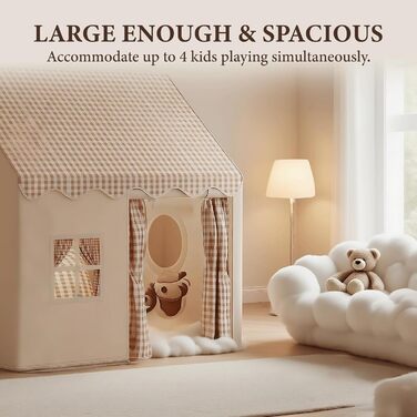 Дитячий намет-будиночок для гри в приміщенні (нейтральні кольори)