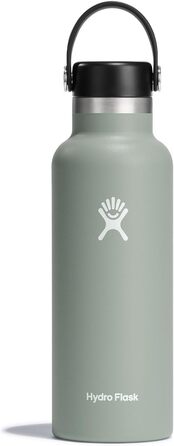 Пляшка для води 532 мл (18 унцій) - Ізольована пляшка для води з нержавіючої сталі - Спортивна пляшка з герметичною гнучкою кришкою та ремінцем - Термос Пляшка Можна мити в посудомийній машині - Маленький отвір - Agave Flex Cap Агава 532 мл (18 унцій)