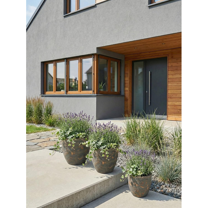 Керамічний горщик Teramico Premium: ручна робота, морозостійкий, з отвором для поливу. Підходить для квітів у саду та вдома. Унікальний горщик Lava Braun, 21x18 см