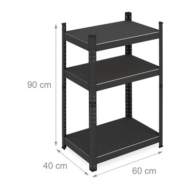 Полиця для важких умов роботи Relaxdays з 3 ярусами