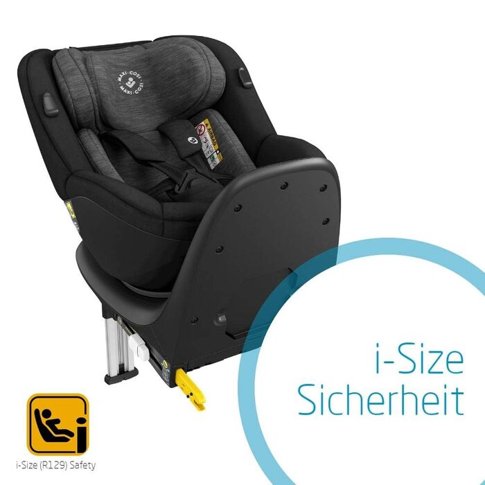 Дитяче крісло i-Size, що обертається на 360, з базою ISOFIX, автокрісло групи 0/1 (приблизно до 105 см / 18 кг) Бічний захист G-Cell, можна використовувати від народження до приблизно 4 років, Authentic Black