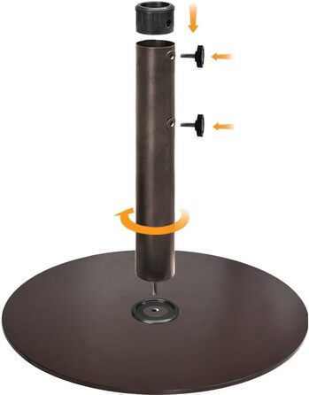 Підставка для парасольки EliteShade кругла зі сталі, до 63,5 кг, для ринку, тераси, на відкритому повітрі, міцна, з мішком для піску (пісок не входить до комплекту), червоно-коричневий бронзовий колір