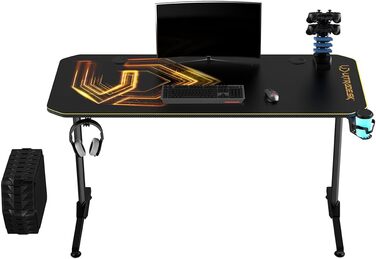 Ігровий стіл ULTRADESK FRAG V3 LED RGB - вміщує 2 монітори - сталева конструкція - 150x60 чорний