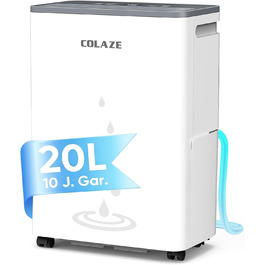 Електричний осушувач повітря COLAZE 20л/24г, для дому, підвалу, квартири, 150 м³ (50 м²), тихий, 20л-NEW