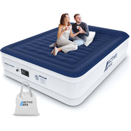 Надувне ліжко Active Era Luxus для 2 осіб з електричним насосом та інтегрованим подушками, 200 x 150 x 36.5 см - ідеально для кемпінгу та гостей