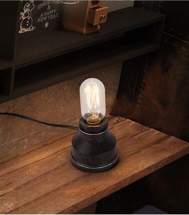 Настільна лампа XIHOME Vintage Steampunk, іржава, розетка E26, LED Edison, висота 3,5 дюйма