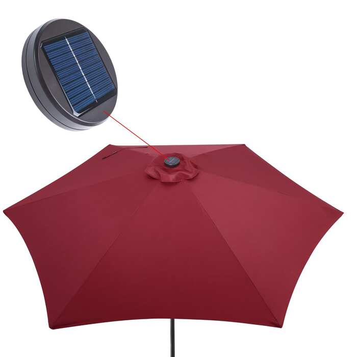 Світлодіодна сонячна парасолька Miami Red Alu Ø270 см із захистом від ультрафіолету 80+