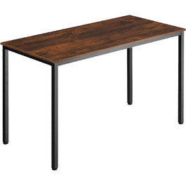 Письмовий стіл Tectake в промисловому дизайні, 120 х 60 х 75,5 см, комп'ютерний стіл з дерева і металу, стіл для вітальні, офіс, їдальня, чорний металевий каркас (індустріальний темно-коричневий)