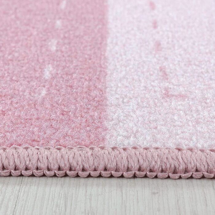 Домашній дитячий килим з коротким ворсом, килим для дитячої кімнати, рожева паличка принцеси в короні, колір рожевий, Розмір 80x120 см