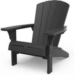 Стілець Keter Adirondack Allibert Troy пластиковий для саду і тераси, антрацит, 93x81x96.5 см, вуличний, стійкий до погодних умов