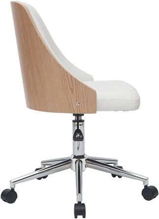 Офісне крісло Miliboo QUINO PU білий, світле дерево