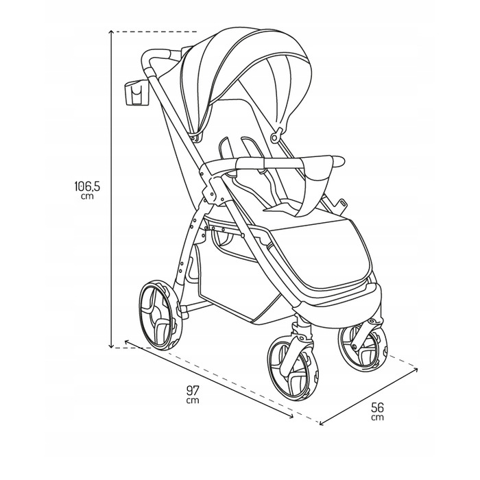 Дитячий візок-прогулянка MoMi Miya, бежевий (до 22 кг) – колеса EVA, повний комплект аксесуарів