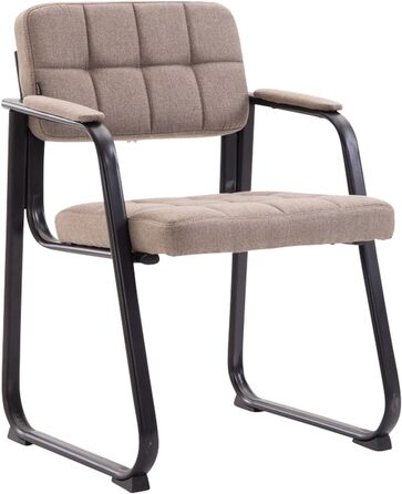 Крісло для відвідувачів Canada B з підлокітниками та м'яким сидінням, металевий каркас, колір: тауп