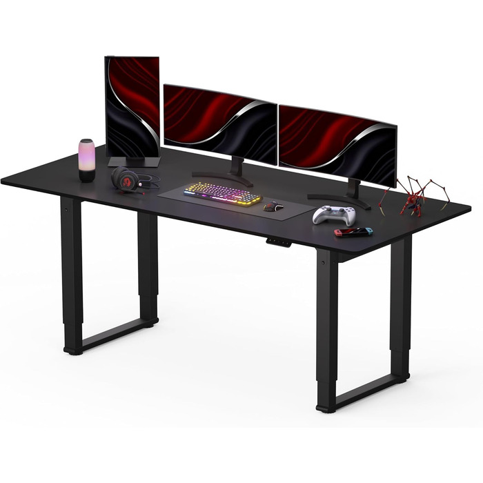 Регульований стіл Sanodesk 180x110 см - L-подібний, з двома моторами, пам'яттю, білий