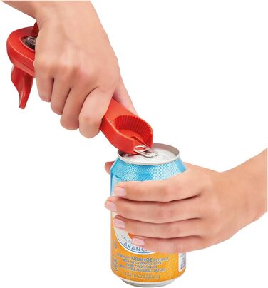 Відкривачка для консерв Kuhn Rikon 5-в-1, чорна: банки, пляшки, кришки, автоматичне захоплення краю, 18 x 9.5 x 6.3 см